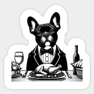 French Bulldog Thanksgiving Sticker